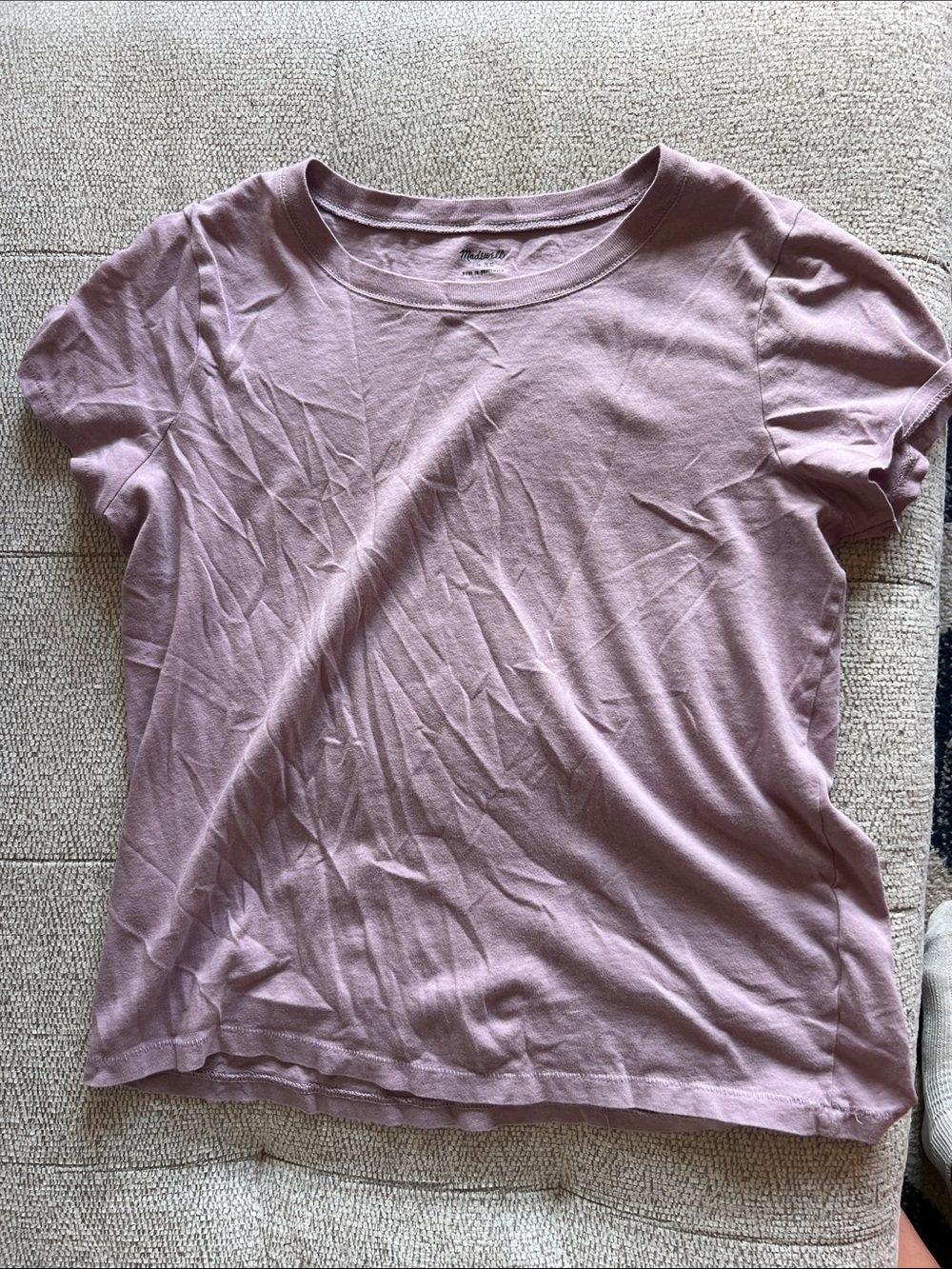 Madewell Short Sleeve Crew Tee in Mauve Pink